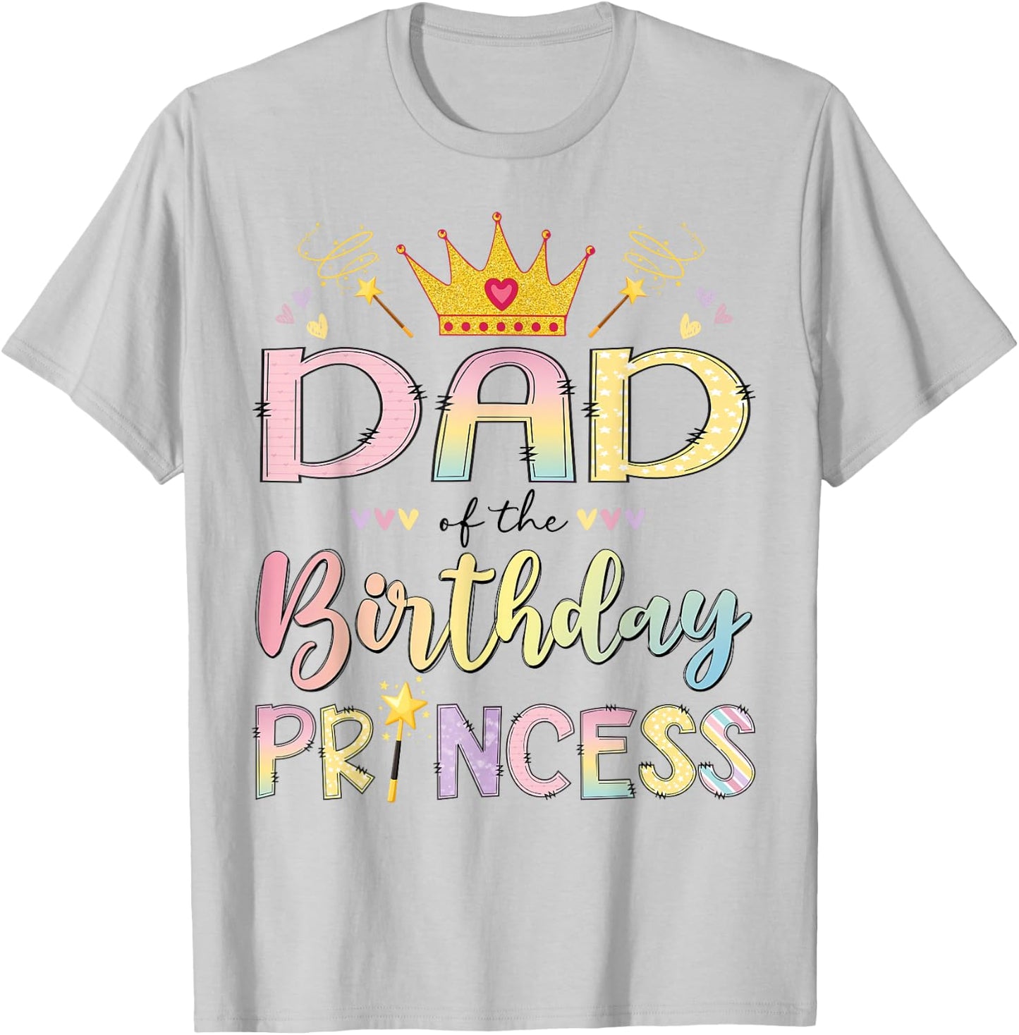 Dad of The Birthday Princess Girl Party Matching Family T-Shirt - T-Shirt | Ash
