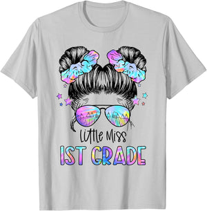 Little Miss 1st Grade First Day Of School First Grade Girls T-Shirt - T-Shirt | Ash