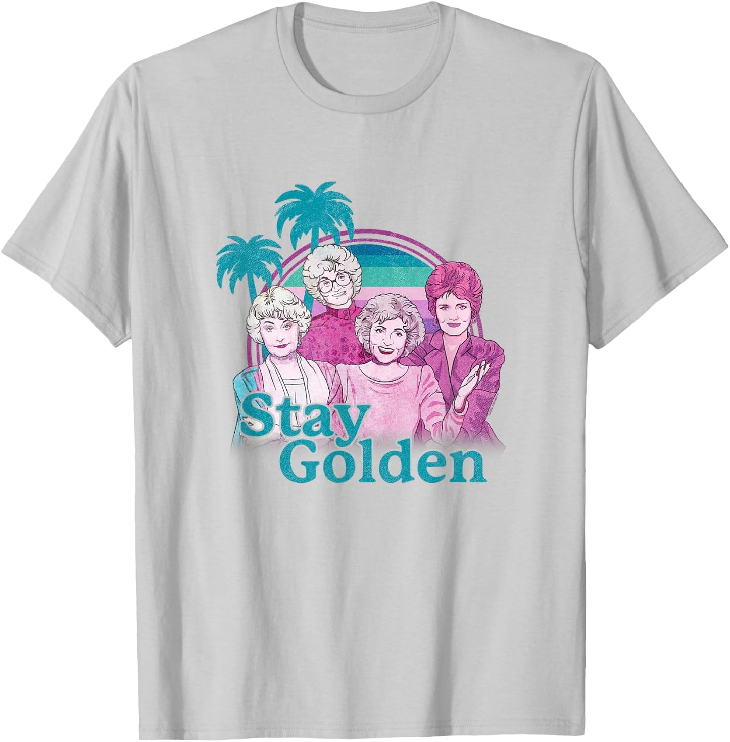 The Golden Girls Stay Golden Iconic Retro Animated Portrait , White T-Shirt - T-Shirt | Ash