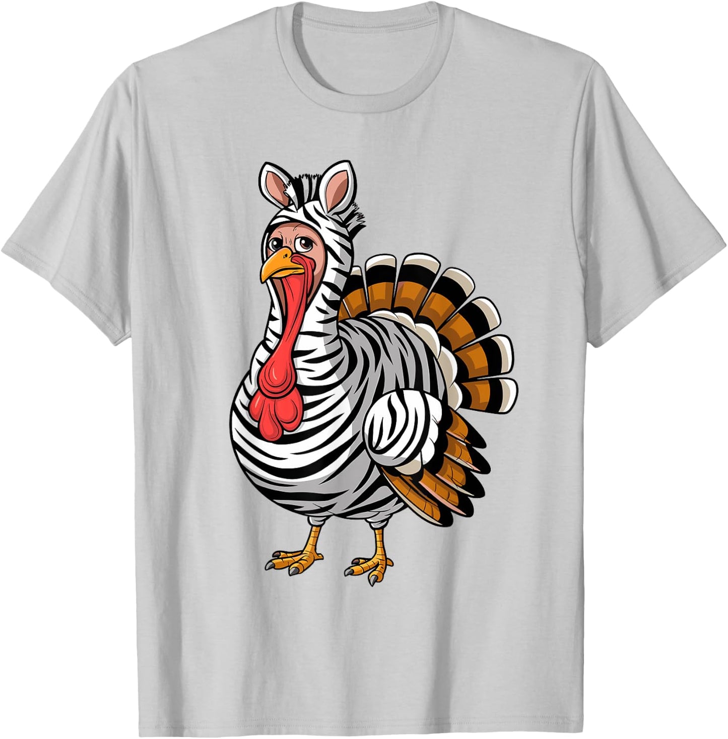 Funny Thanksgiving Turkey Fake Zebra Disguise T-Shirt - T-Shirt | Ash