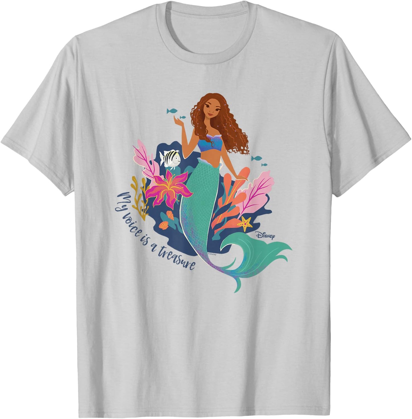 Little Mermaid - My Voice Is A Treasure T-Shirt - T-Shirt | Ash