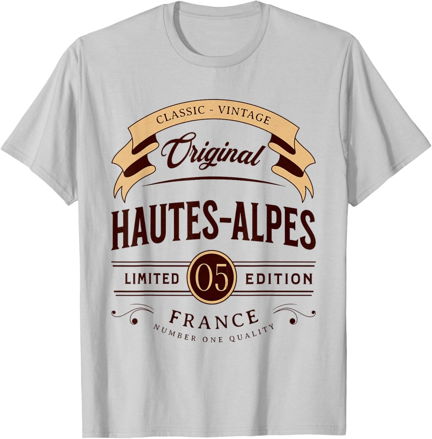 Vintage Hautes-Alpes Department France , grey, S T-Shirt - T-Shirt | Ash
