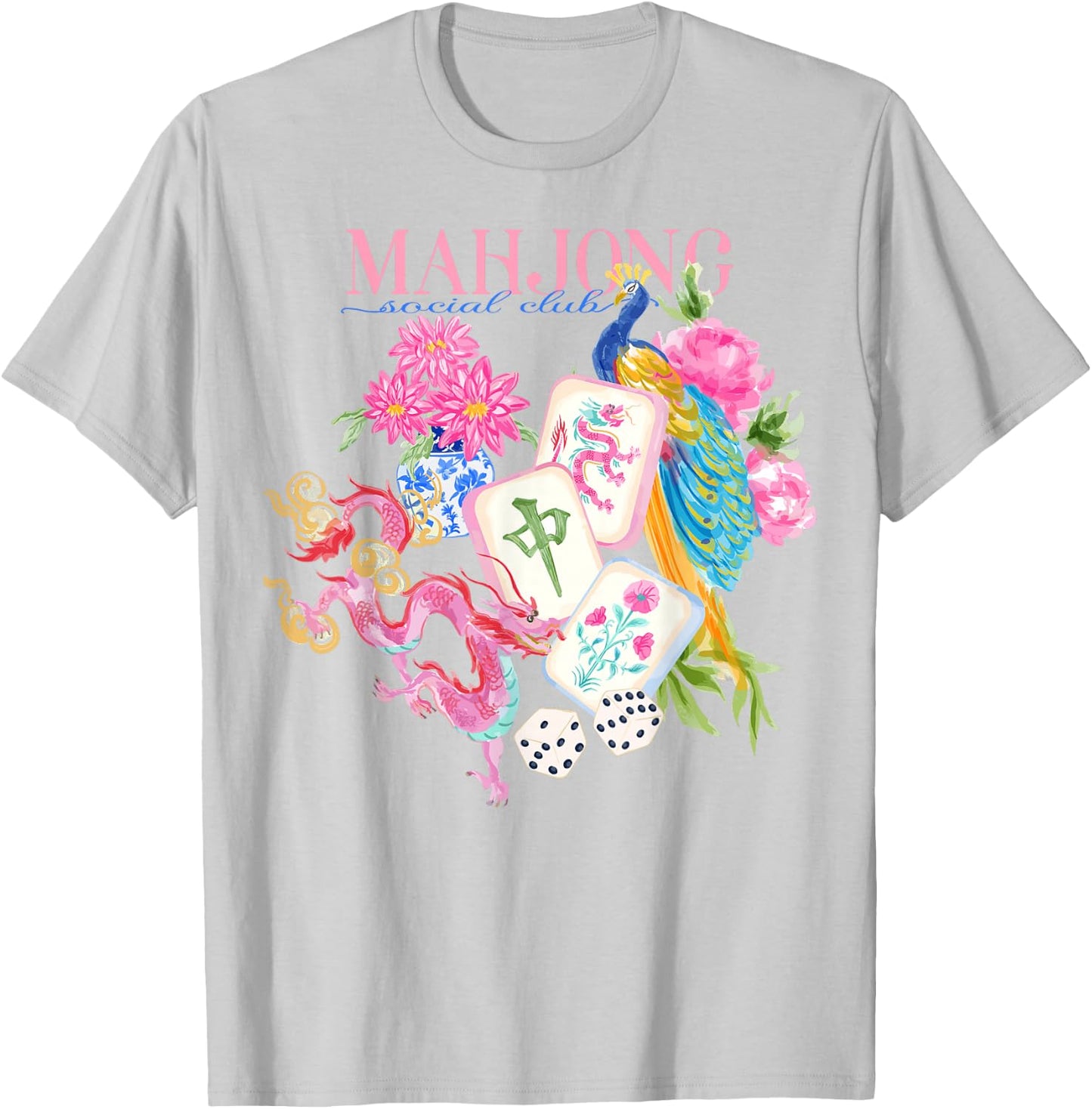 Mahj My Mahjong Era Funny Mahjong Love Playing Chinese Game T-Shirt - T-Shirt | Ash