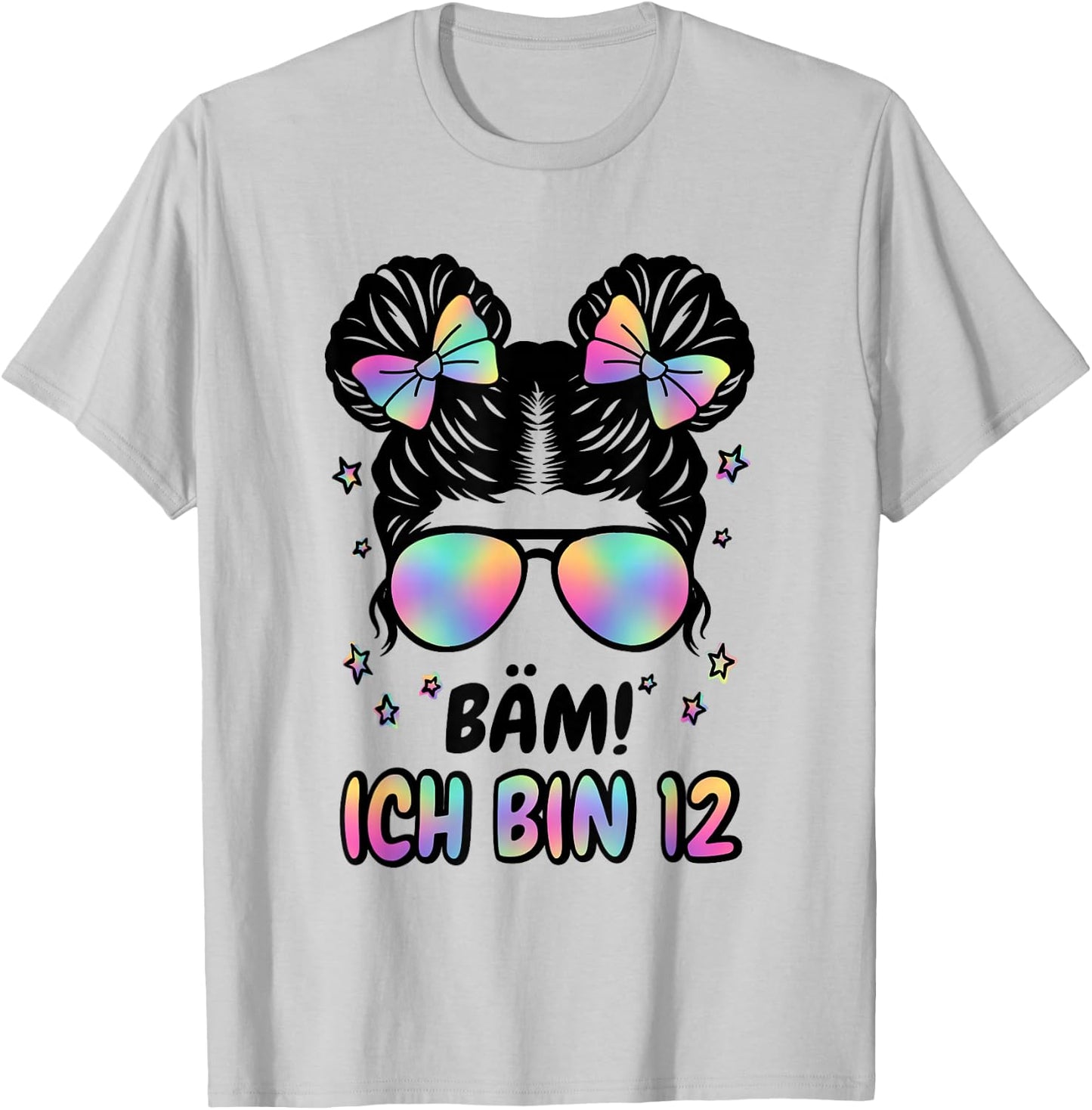 12. Geburtstag Mädchen Messy Bun Bäm! Ich Bin Zwölf T-Shirt - T-Shirt | Ash
