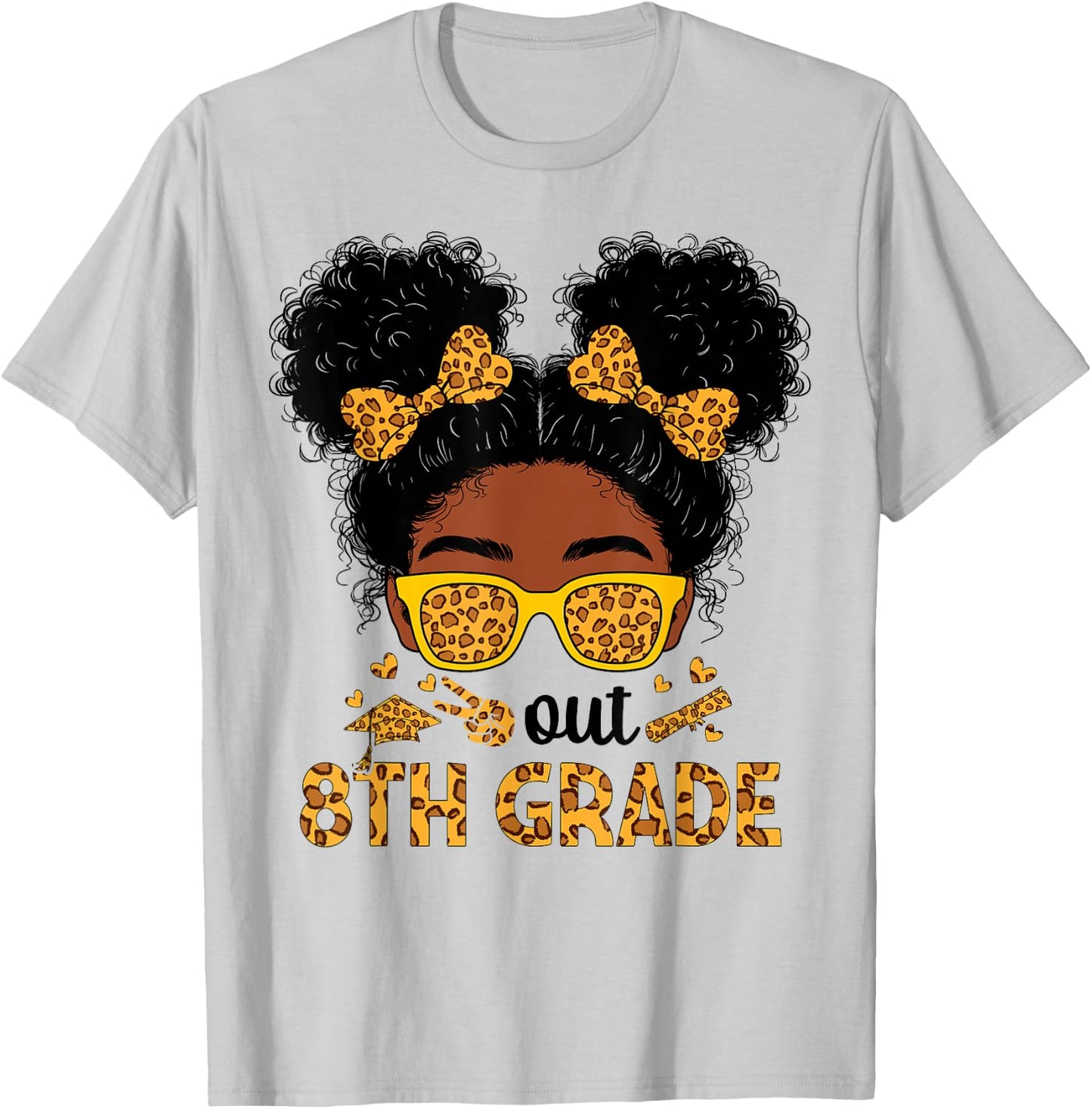 8th Grade Graduation Black Girls Shirt Peace Out 8th Grade T-Shirt - T-Shirt | Ash