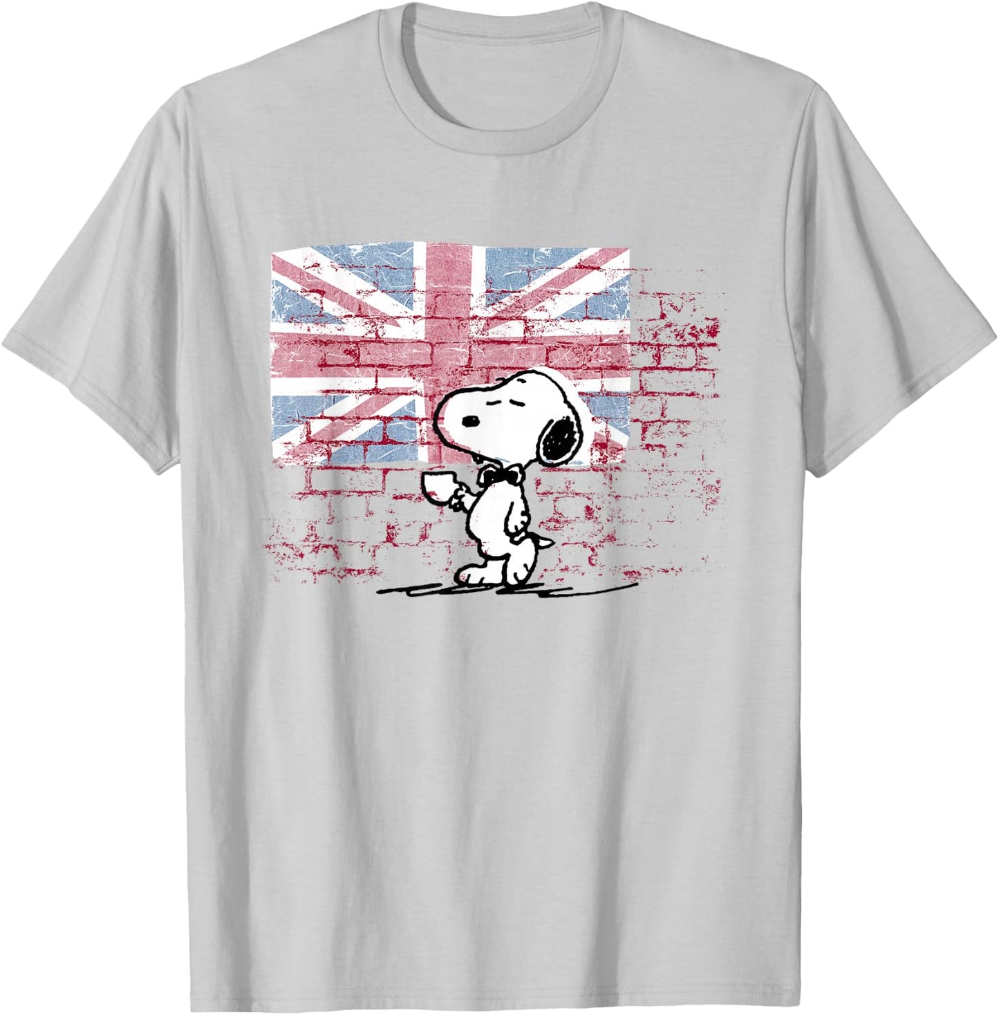 Peanuts Snoopy Posh Union Jack Wall , White T-Shirt - T-Shirt | Ash