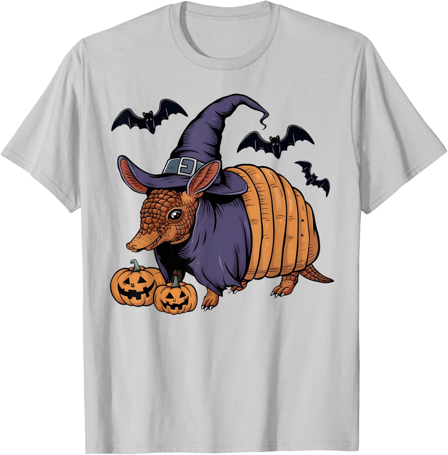 Pumpkin Bat Witch Costume Armadillo Halloween T-Shirt - T-Shirt | Ash