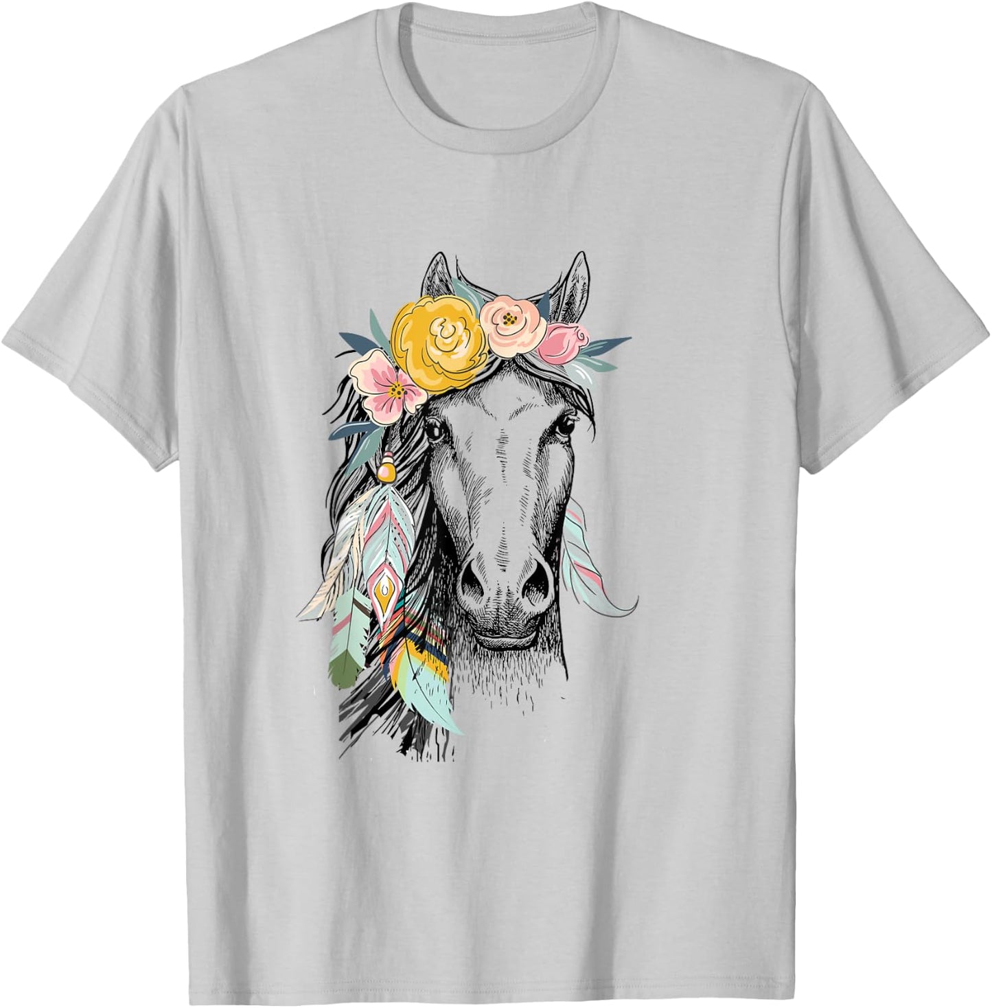 Cowgirls and Girls Who Love Horses Cute Hippy Boho Western T-Shirt - T-Shirt | Ash