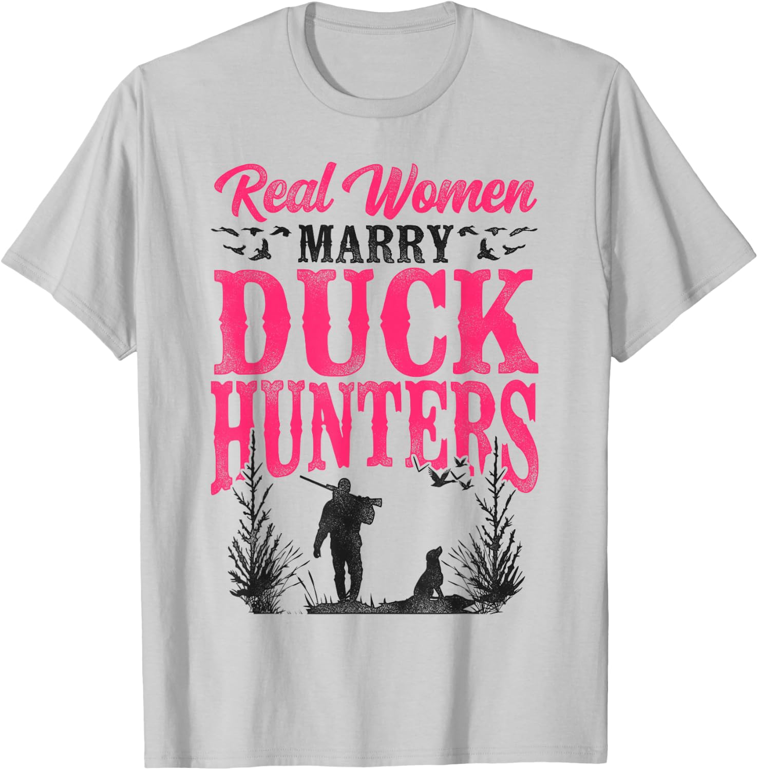 Duck Hunting Hunter Husband Wife Wedding Marriage Vintage T-Shirt - T-Shirt | Ash