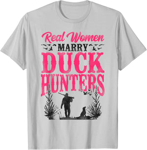 Duck Hunting Hunter Husband Wife Wedding Marriage Vintage T-Shirt - T-Shirt | Ash