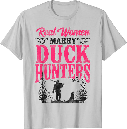 Duck Hunting Hunter Husband Wife Wedding Marriage Vintage T-Shirt - T-Shirt | Ash