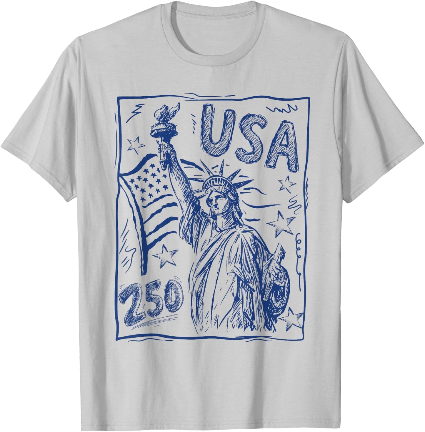 250 Anniversary USA Patriotic 250 Years American 4th of July T-Shirt - T-Shirt | Ash