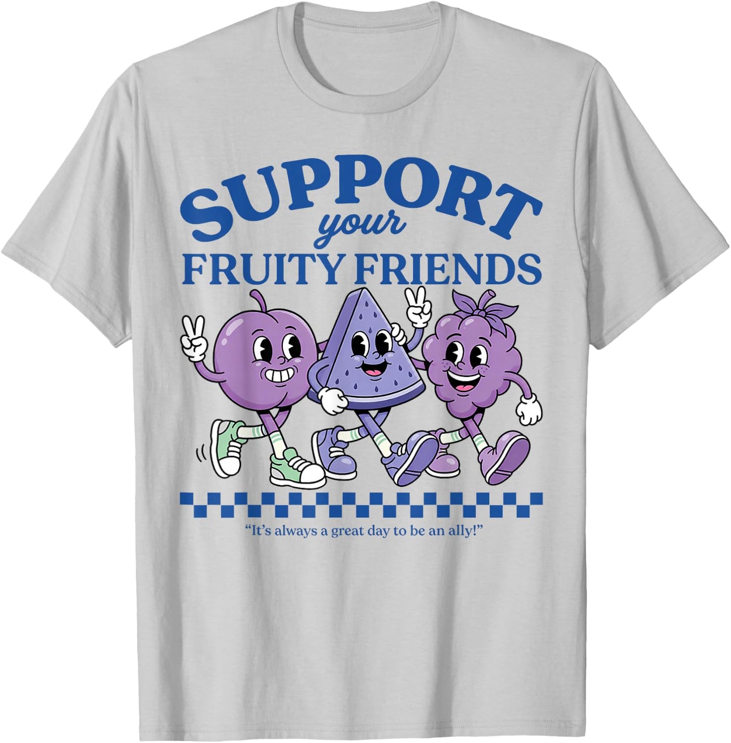 Support Your Fruity Friends Love Wins Gay Pride LGBTQ Month T-Shirt - T-Shirt | Ash