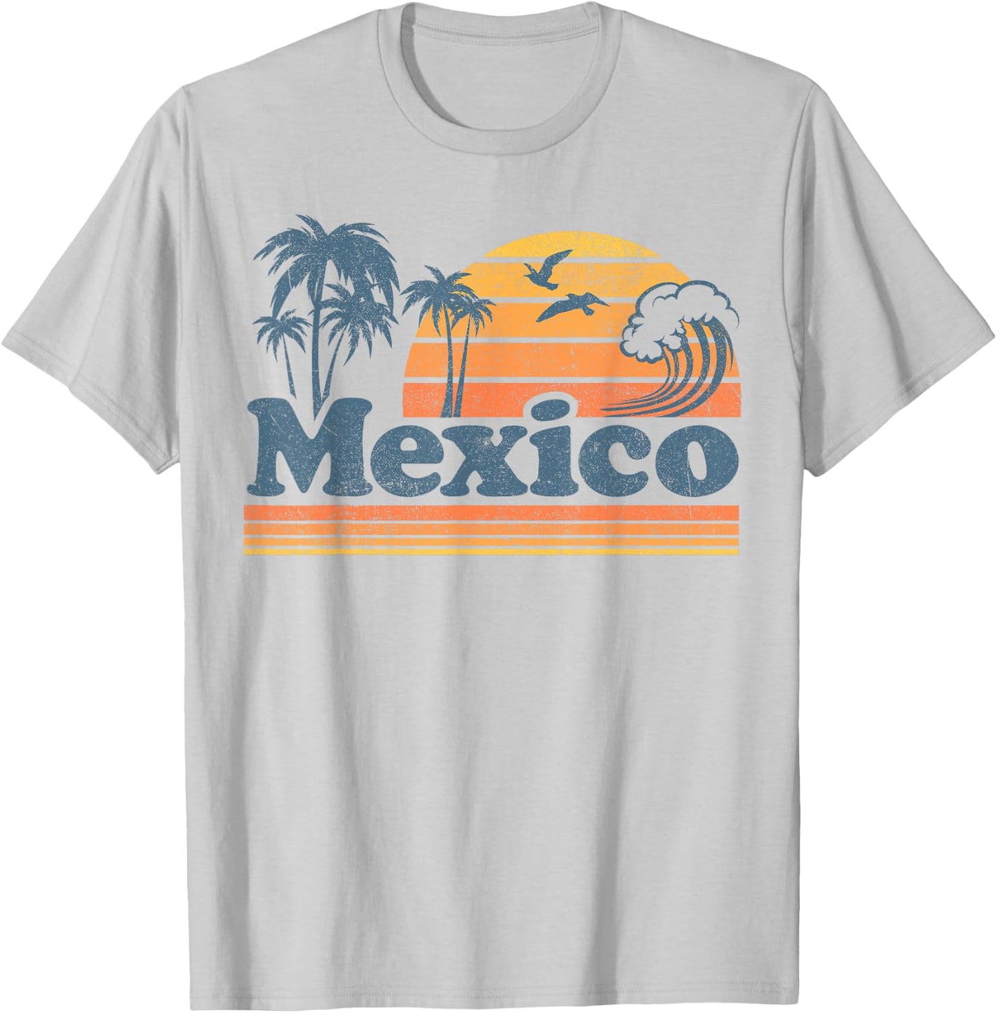 Mexico Beach Mexican Summer Vacation Sun Vintage 70's Retro T-Shirt - T-Shirt | Ash