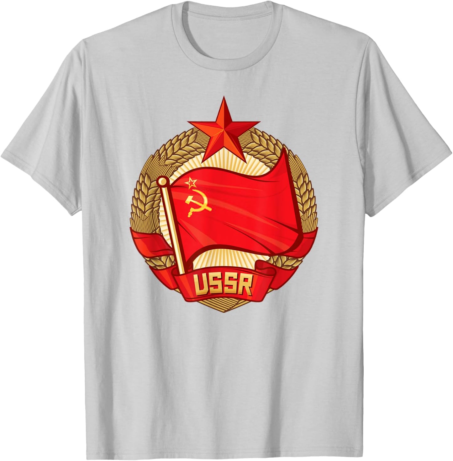 Soviet Union Hammer and Sickle CCCP Communist Party Red Army T-Shirt - T-Shirt | Ash