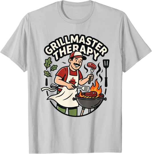 Grillmaster Therapy Grilling Humor BBQ Dad Quot T-Shirt - T-Shirt | Ash