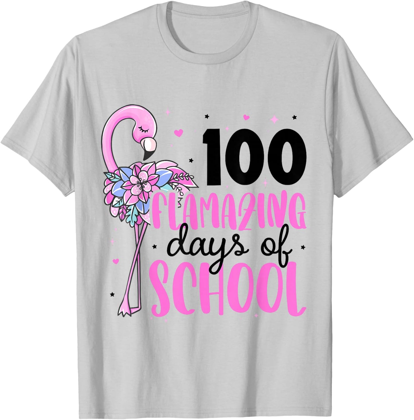 100 Flamazing Days of School Flamingo 100th Day of School T-Shirt - T-Shirt | Ash