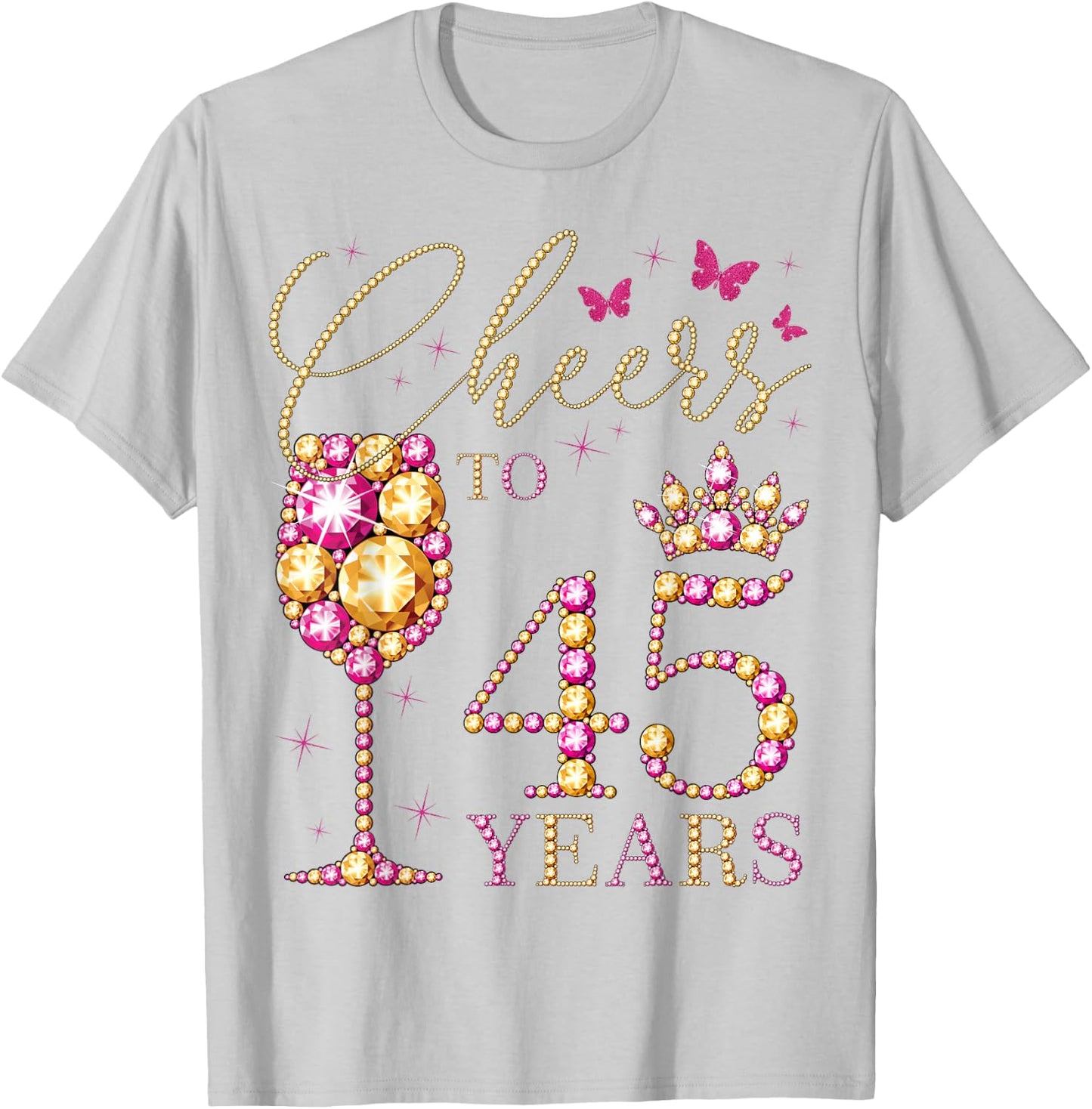 A High on 45 Years, 45 Year Old Women, Queen 45th Birthday , White, S T-Shirt - T-Shirt | Ash