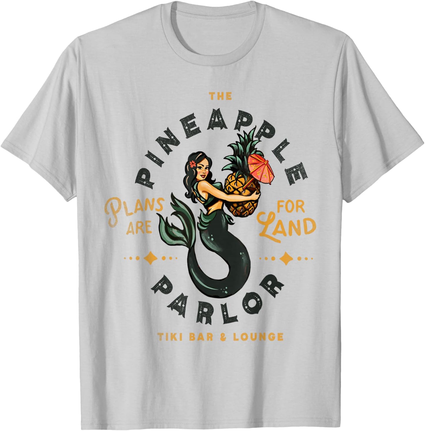 The Pineapple Parlor Tiki Bar & Lounge Vintage Pinup Mermaid T-Shirt - T-Shirt | Ash