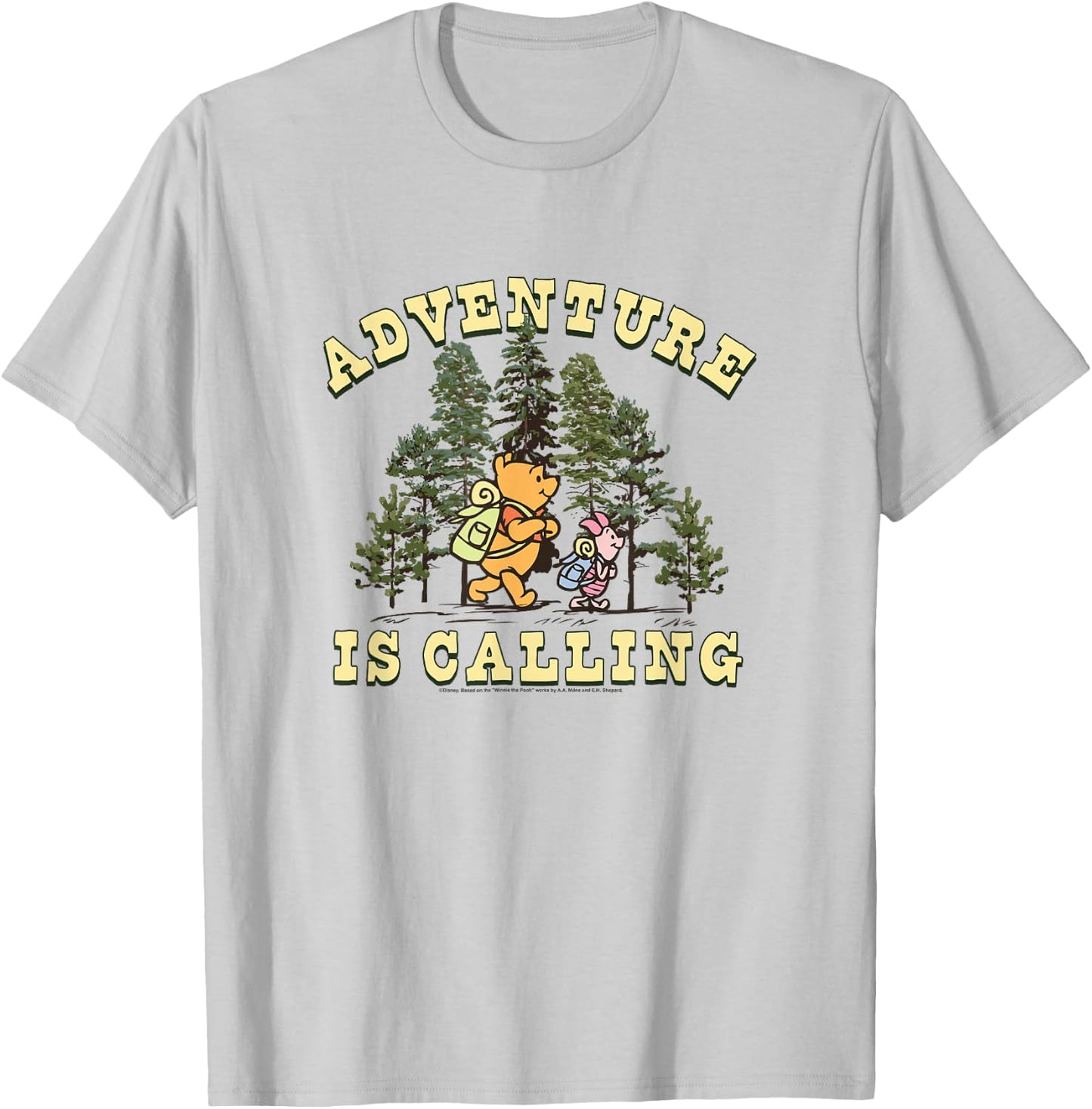 Disney Winnie The Pooh & Piglet Adventure is Calling T-Shirt - T-Shirt | Ash