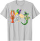 Happy Mardi Gras Lobster Pelican Alligator With Mardi Gras T-Shirt - T-Shirt | Ash