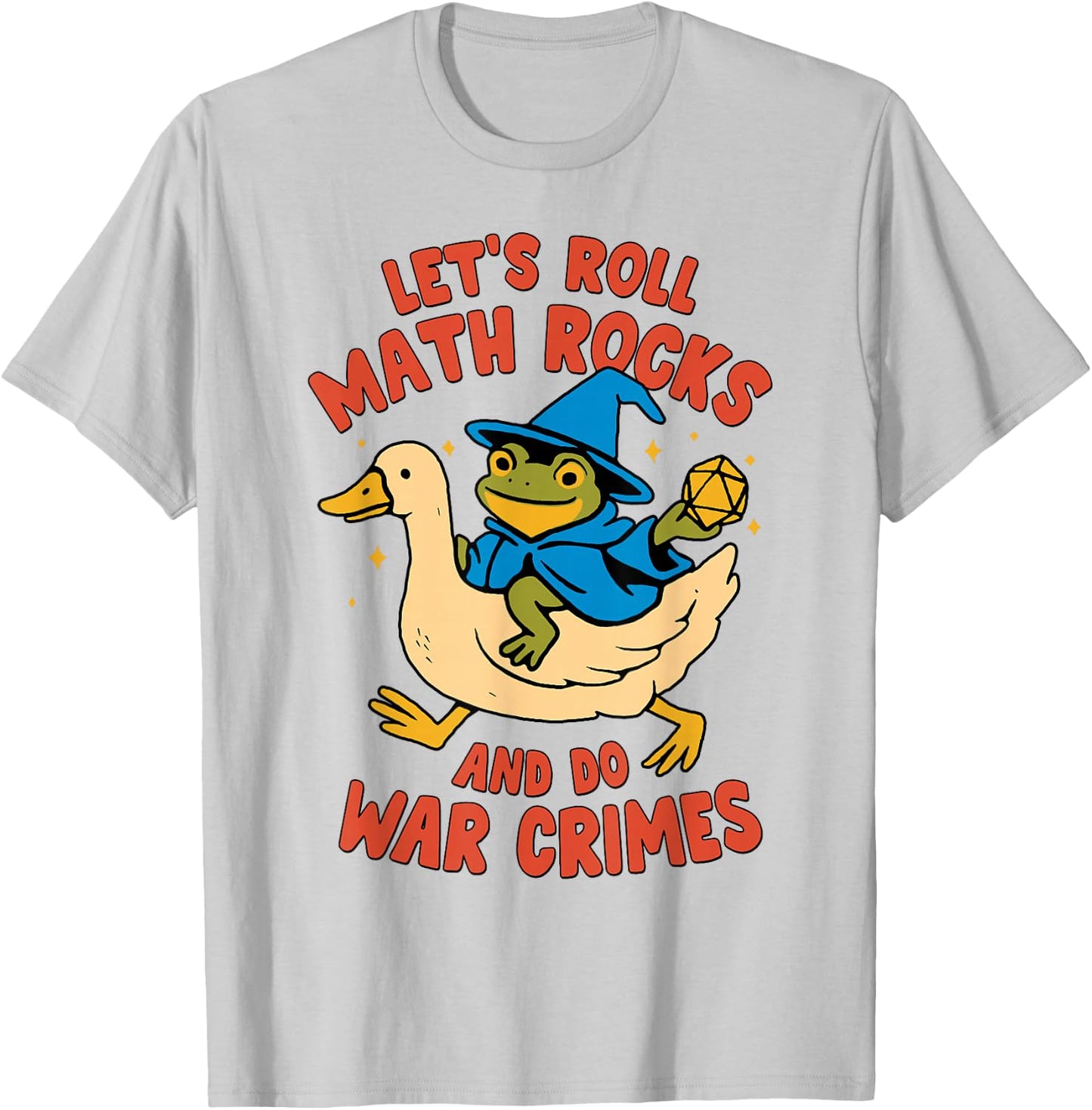Vintage Let’s Roll Math Rocks And Do War Crimes Frog Goose T-Shirt - T-Shirt | Ash