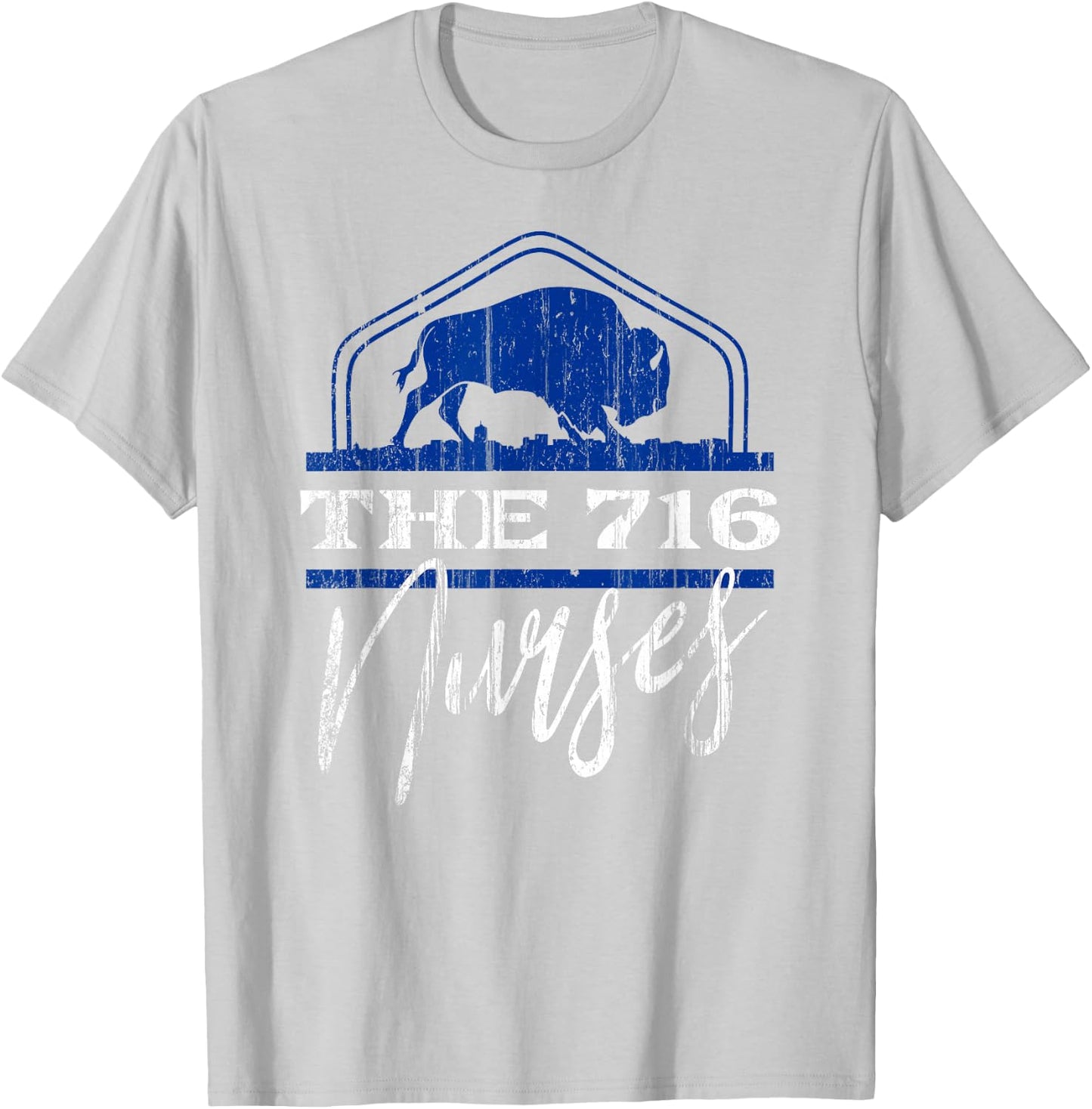 B-LO Nurses Buffalo NY Pride Design T-Shirt - T-Shirt | Ash