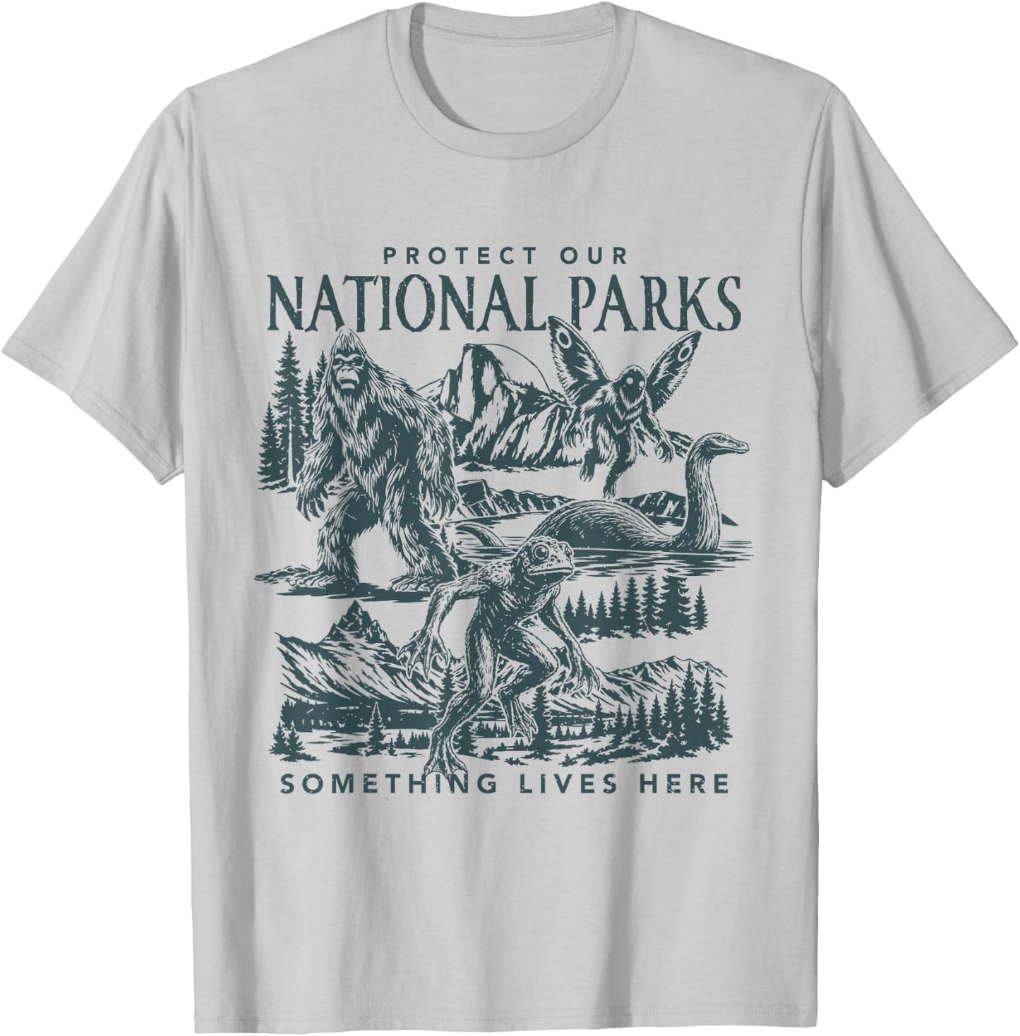 Protect Our National Parks Cryptid T-Shirt - T-Shirt | Ash