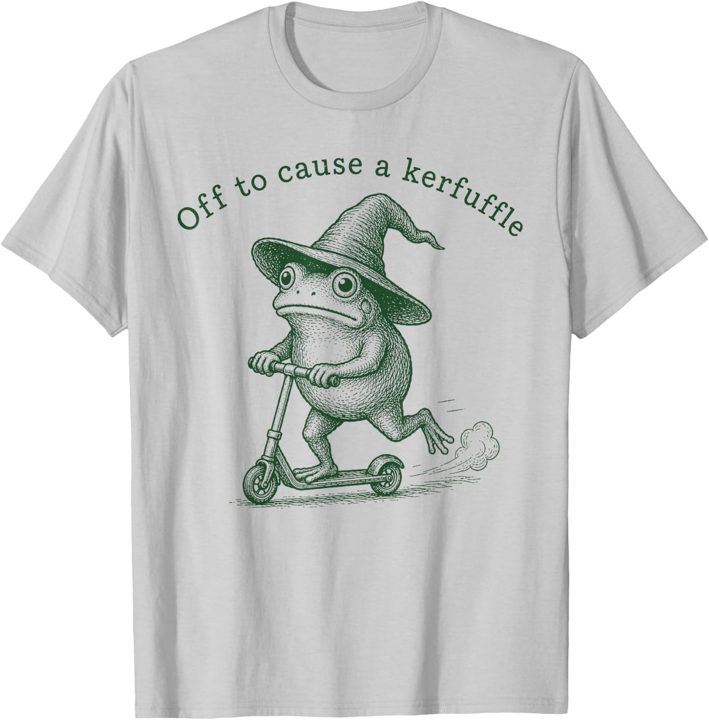 Off to Cause A Kerfuffle Funny Frog Humor Sarcastic T-Shirt - T-Shirt | Ash