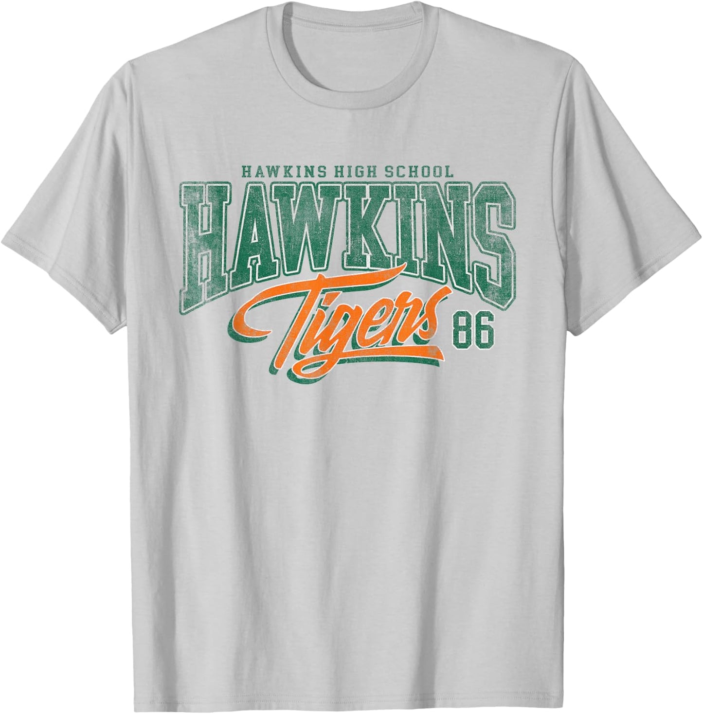 Stranger Things Hawkins Tigers 86 , white, S T-Shirt - T-Shirt | Ash