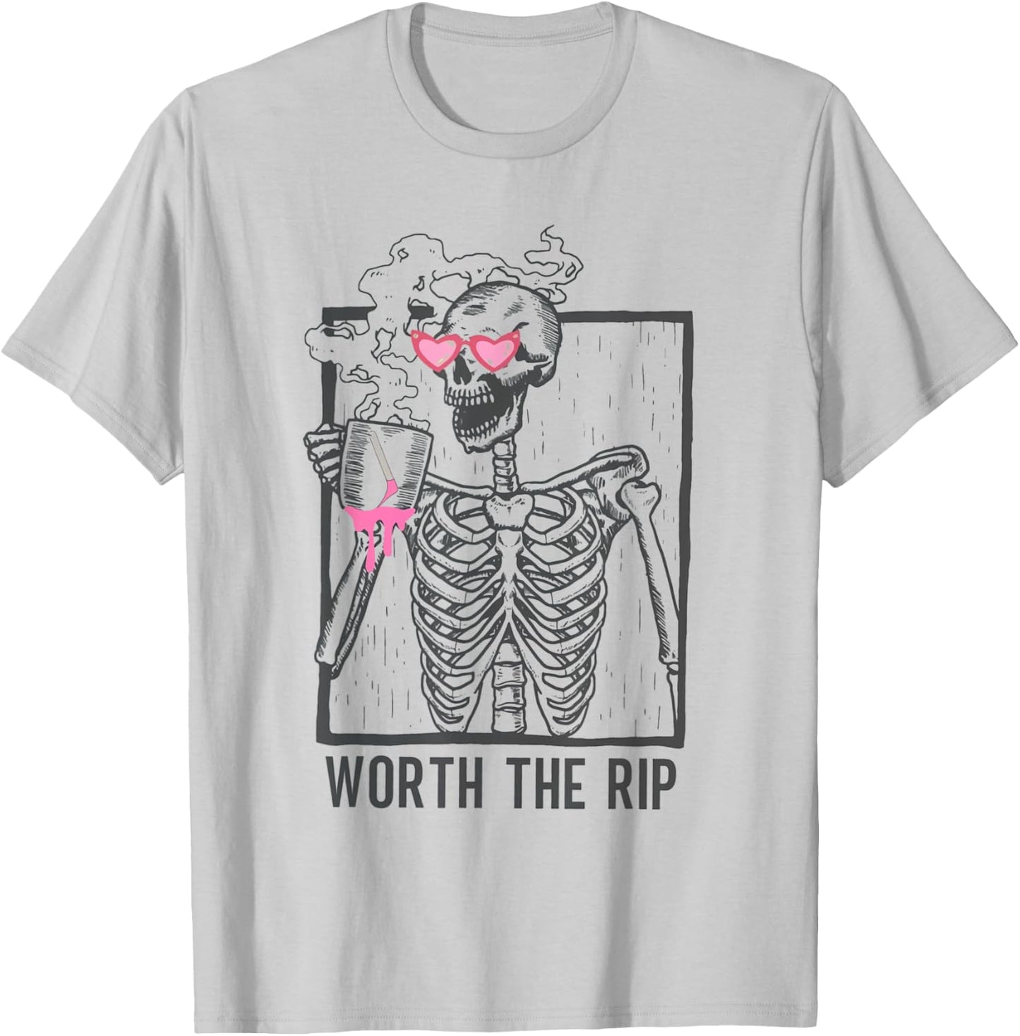 Spooky Esthetician Wax Specialist Skeleton Coffee Halloween T-Shirt - T-Shirt | Ash