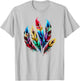 Colorful feathers boho ethnic style Indian bird pattern love T-Shirt - T-Shirt | Ash