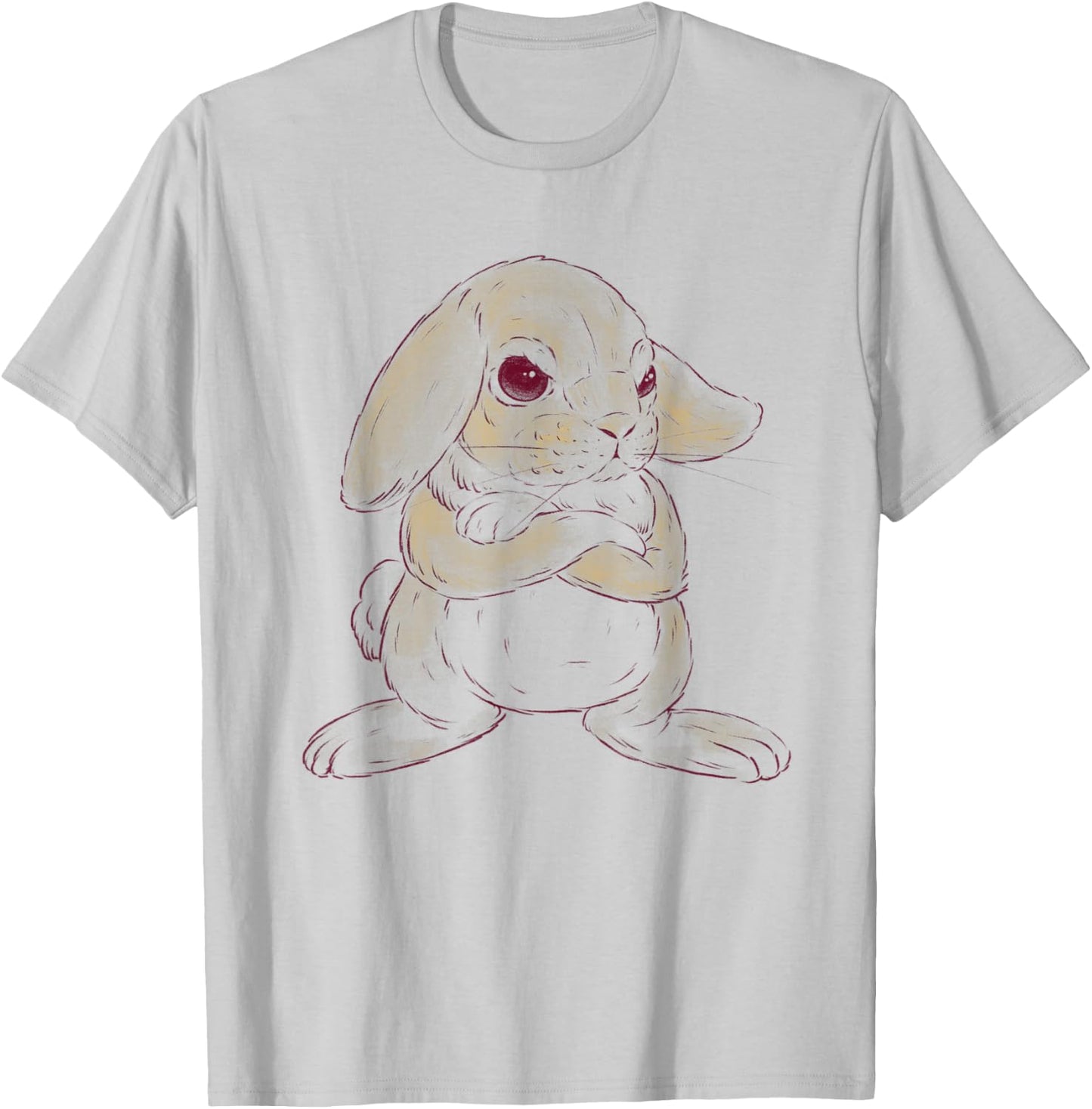 Cute Angry Bunny T-Shirt - T-Shirt | Ash