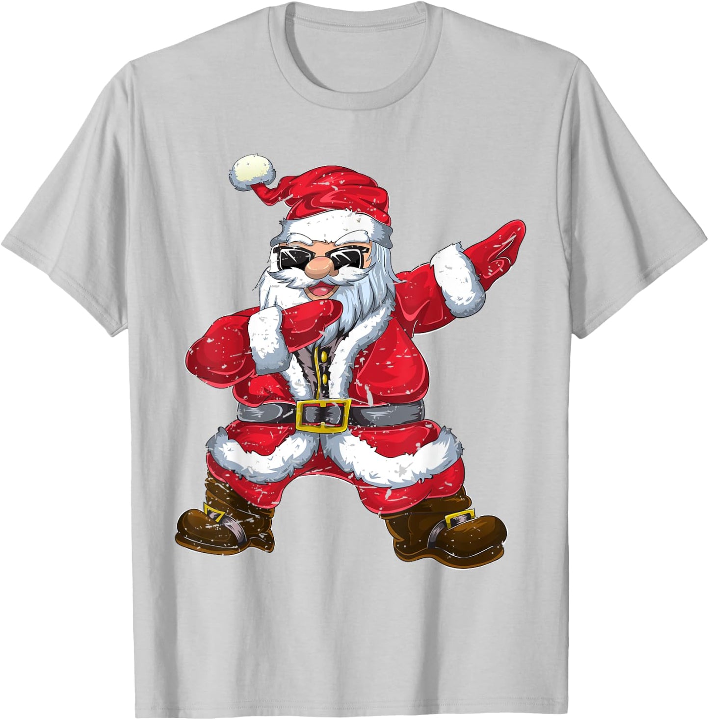Vintage Christmas Boys Kids Men Xmas Gifts Dabbing Santa T-Shirt - T-Shirt | Ash