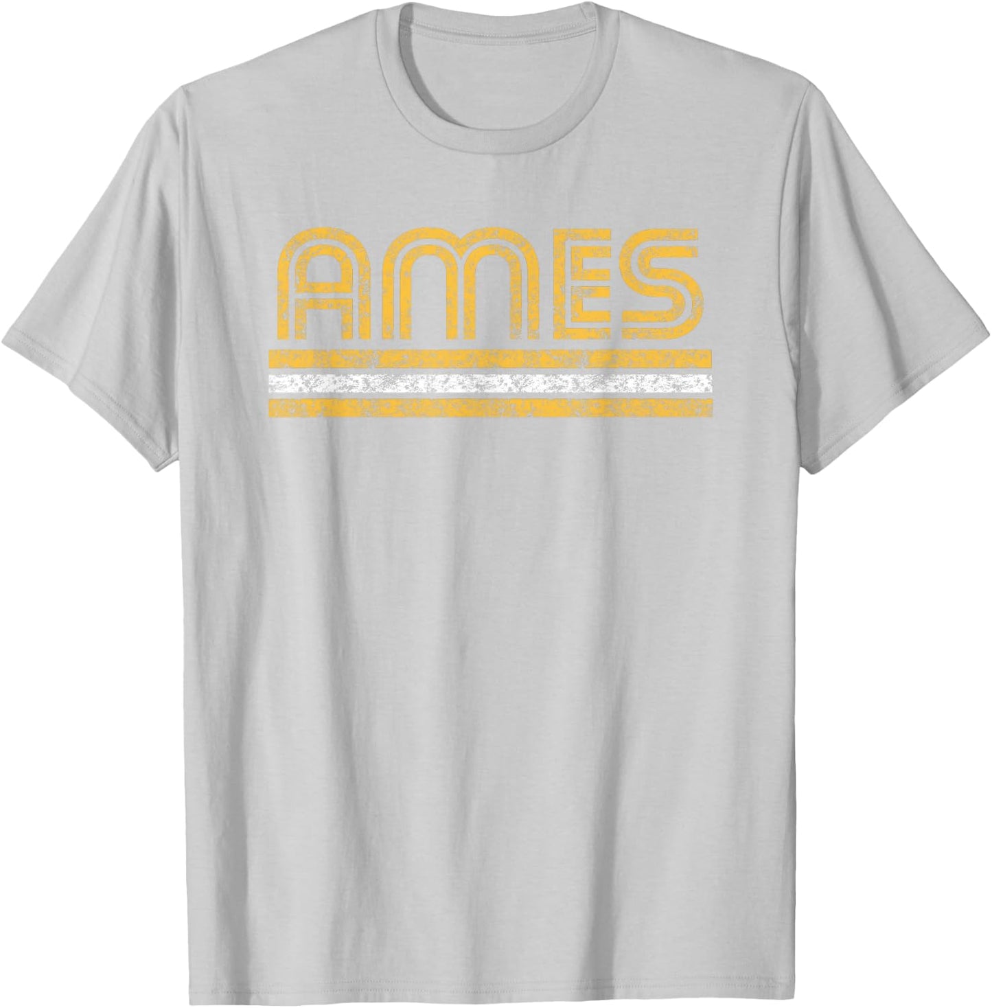 Ames Iowa Retro Vintage Curve T-Shirt - T-Shirt | Ash