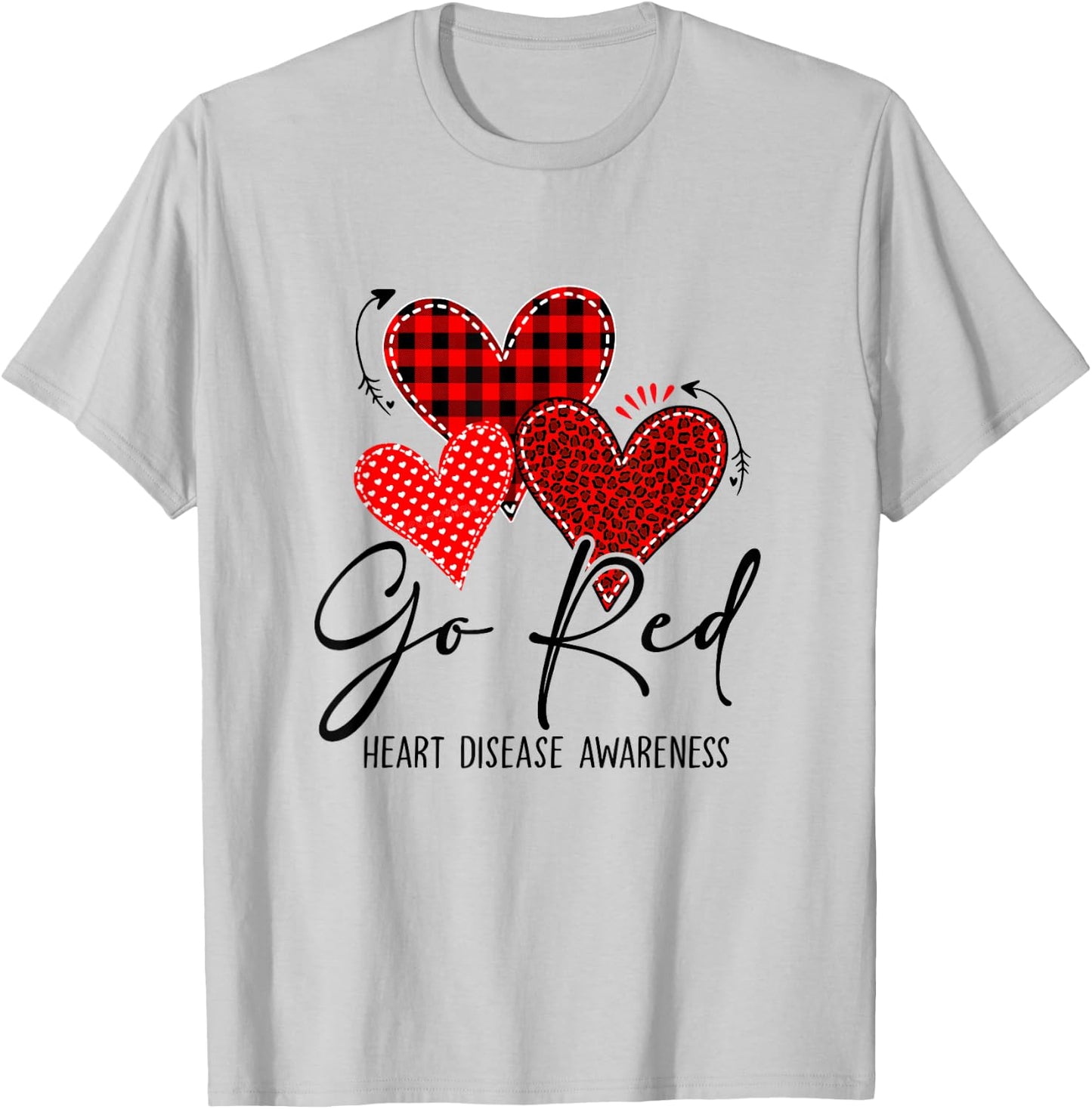 Go Red For Heart Disease Awareness Month Leopard T-Shirt - T-Shirt | Ash