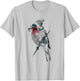 Cute Lovely Sparrow Bird Wearing Beanie Winter Hat T-Shirt - T-Shirt | Ash
