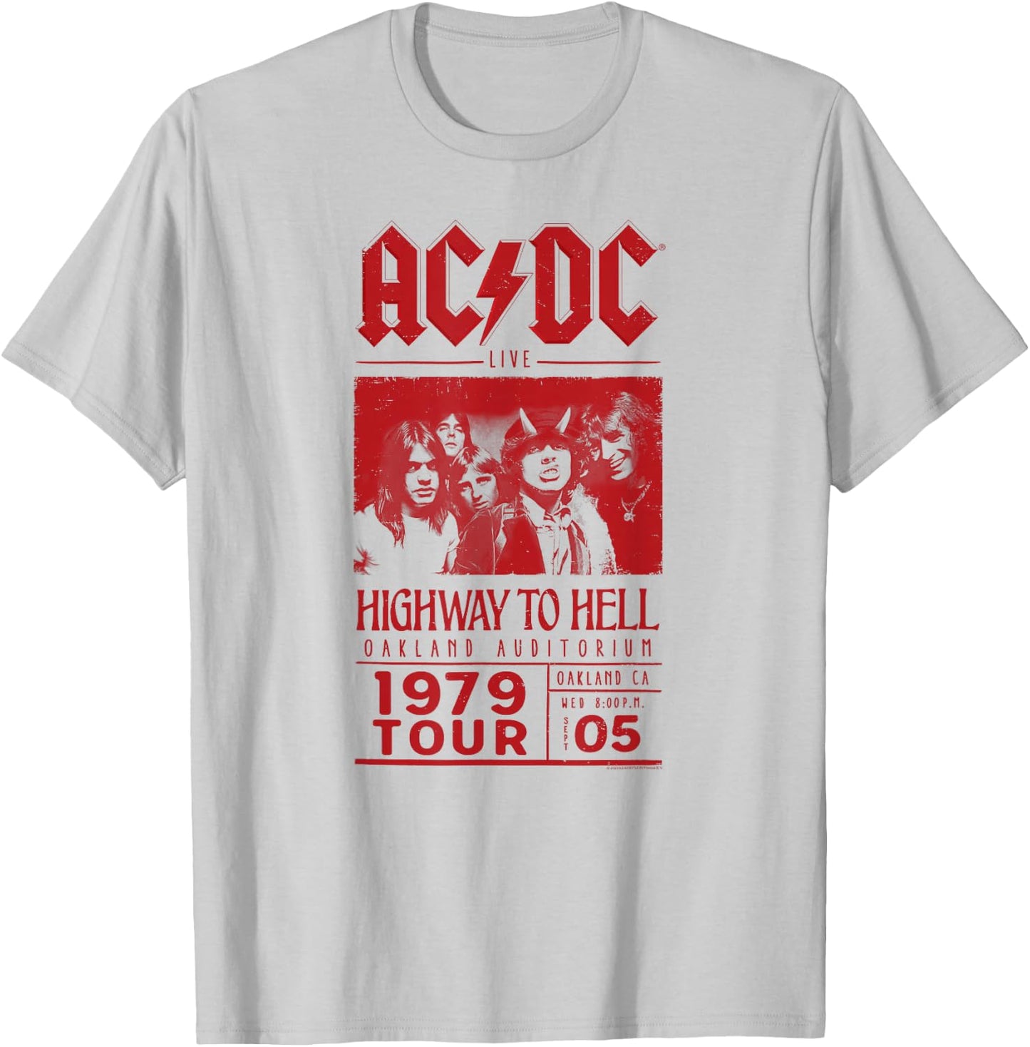 ACDC Live Oakland Auditorium Rock Music Band , gray T-Shirt - T-Shirt | Ash
