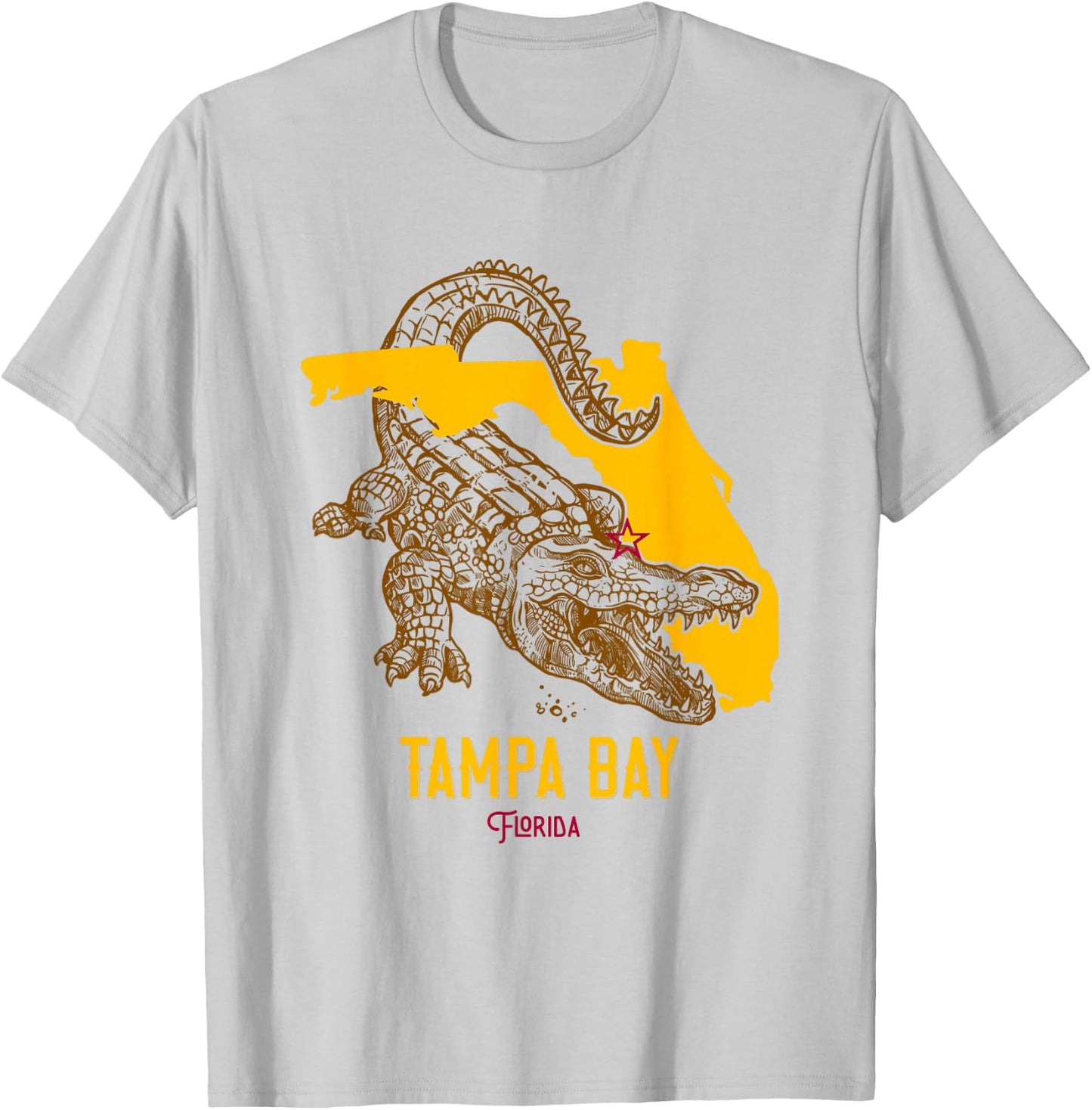 Tampa Bay Florida FL Aligator Vacation Surf Sunset T-Shirt - T-Shirt | Ash