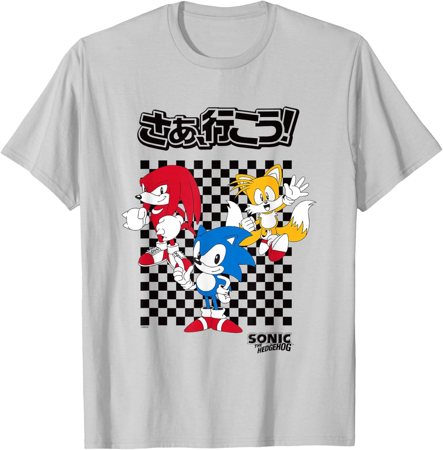 Sonic The Hedgehog Sonic Knuckles & Tails Vintage Kanji Shot T-Shirt - T-Shirt | Ash