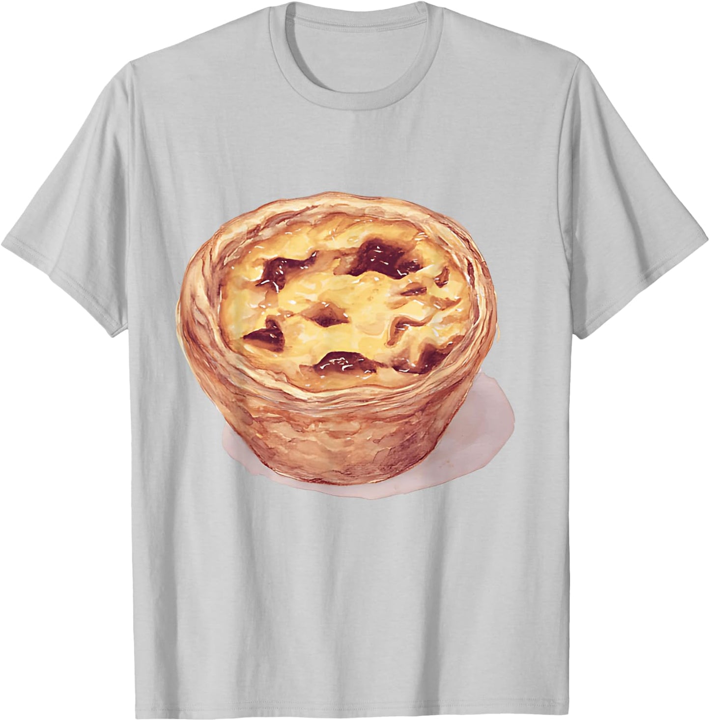 Delicious Portuguese Egg Pie Pastel De Nata , white, S T-Shirt - T-Shirt | Ash