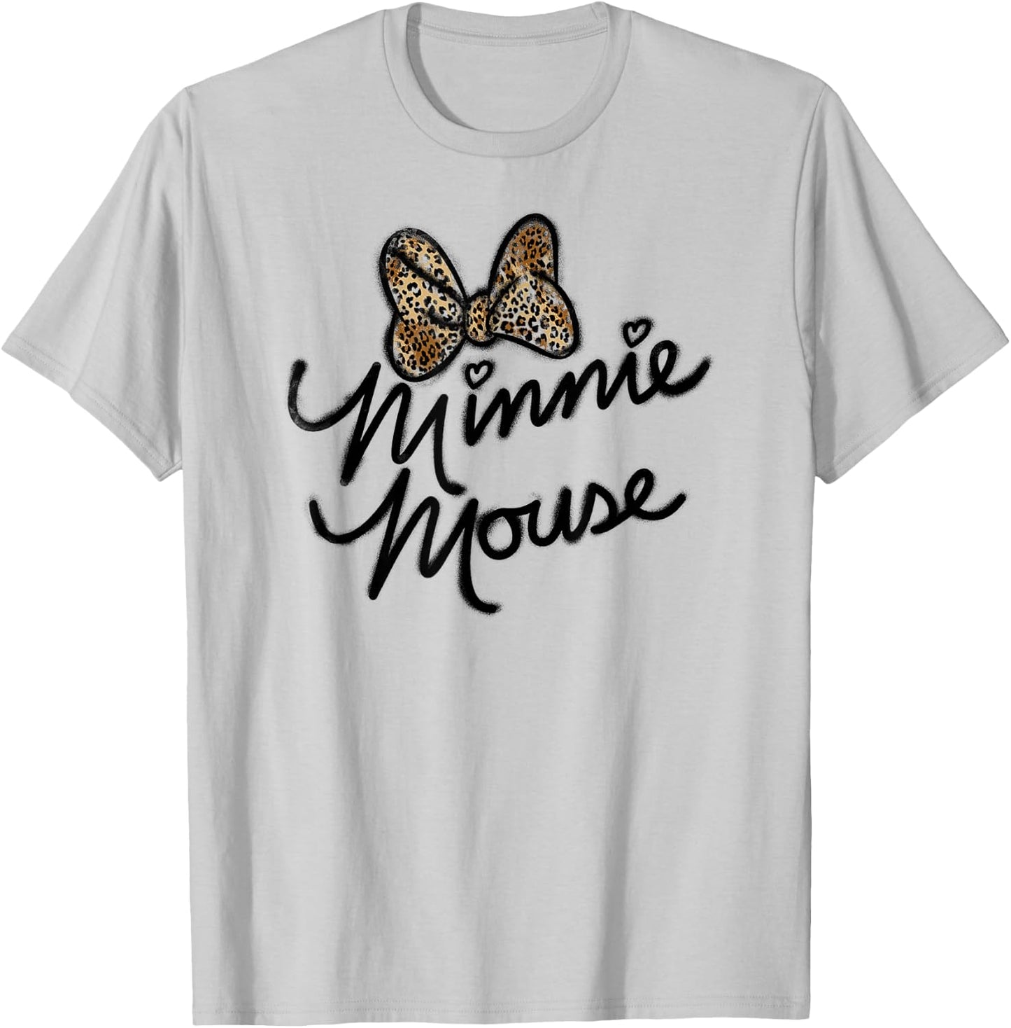 Minnie Mouse Autograph with Leopard Bow T-Shirt - T-Shirt | Ash