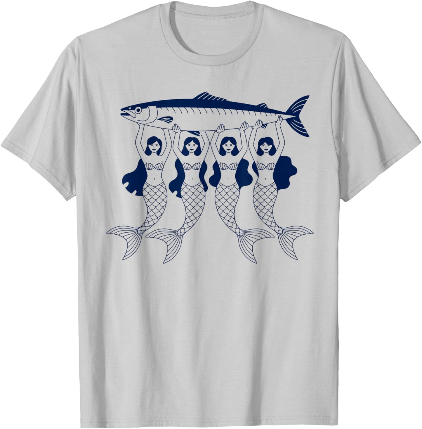 Mermaid Sardine Tinned Fish Sea Food Canned Sardines Ocean T-Shirt - T-Shirt | Ash