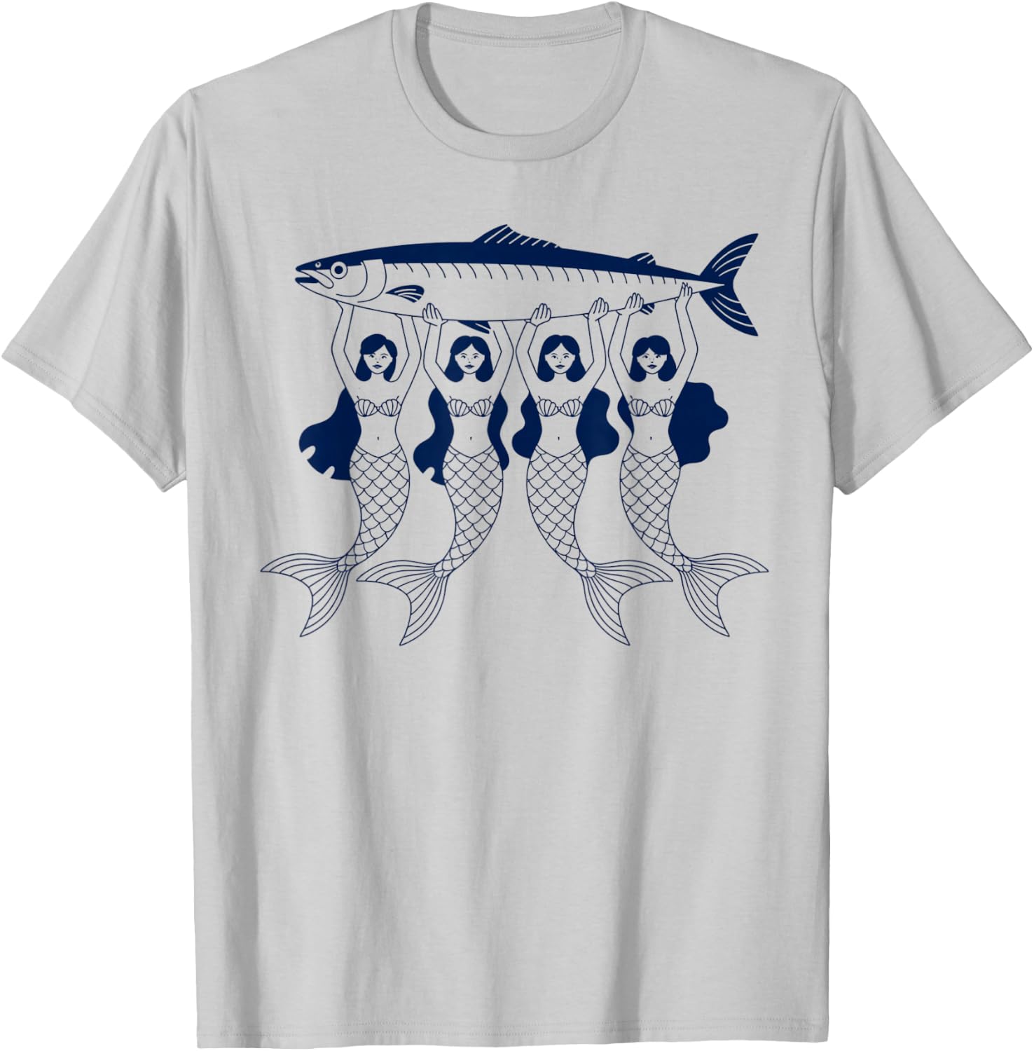 Mermaid Sardine Tinned Fish Sea Food Canned Sardines Ocean T-Shirt - T-Shirt | Ash