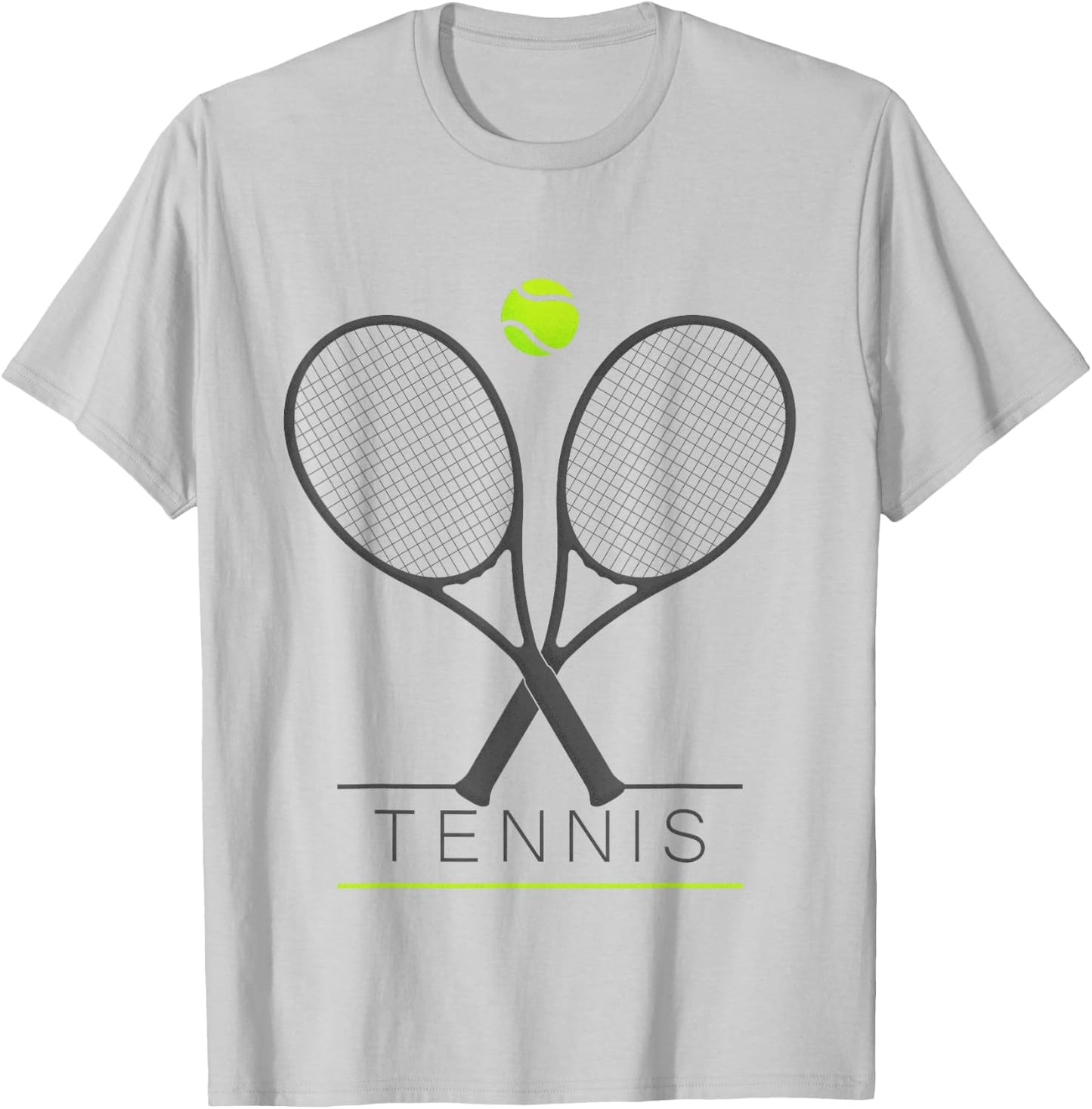 Tennis Women Men Trendy Tennis Rackets & Ball T-Shirt - T-Shirt | Ash