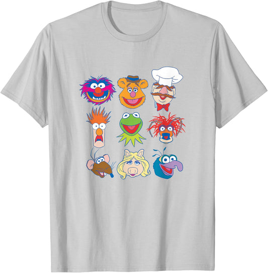 Disney The Muppets Classic Characters Group Shot Logo T-Shirt - T-Shirt | Ash