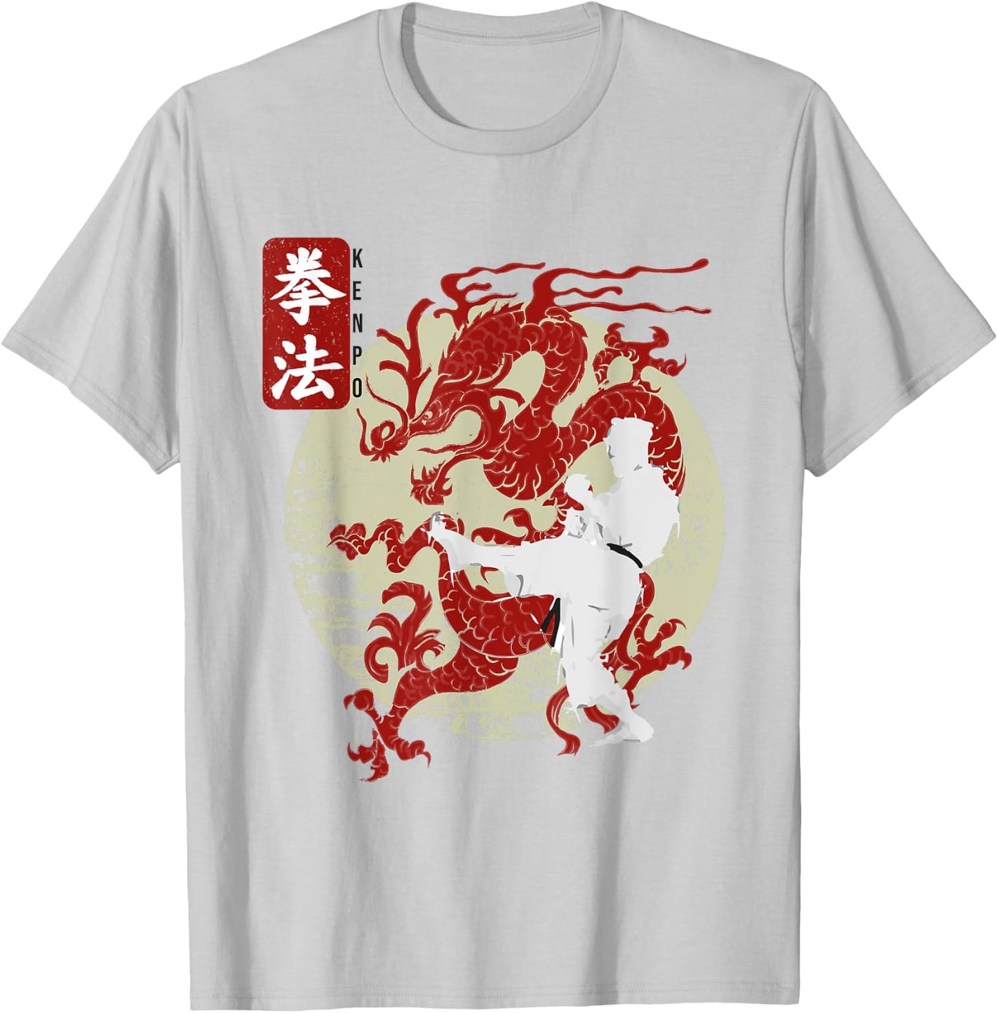 Kenpo Karate Dragon Symbol T-Shirt - T-Shirt | Ash
