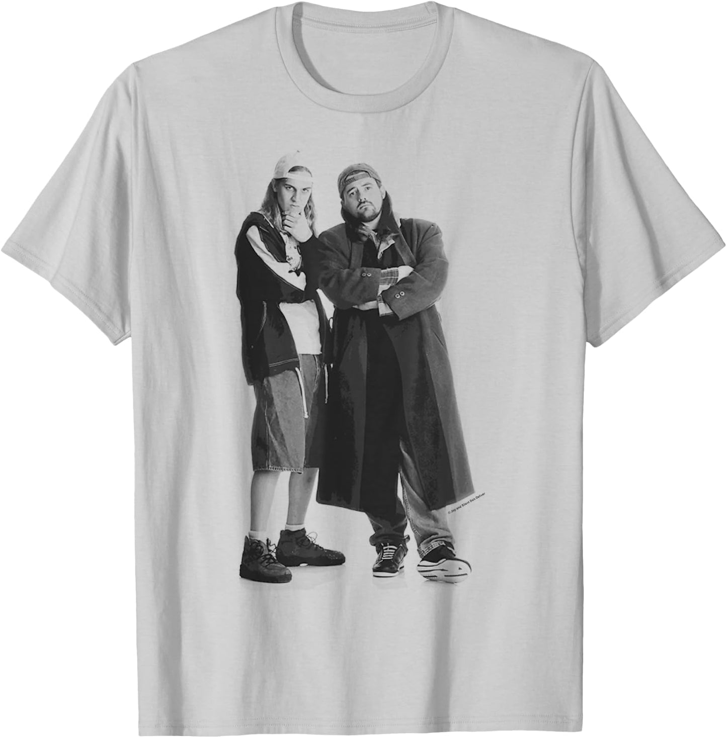 Jay & Silent Bob Black & White Standing Portrait T-Shirt - T-Shirt | Ash