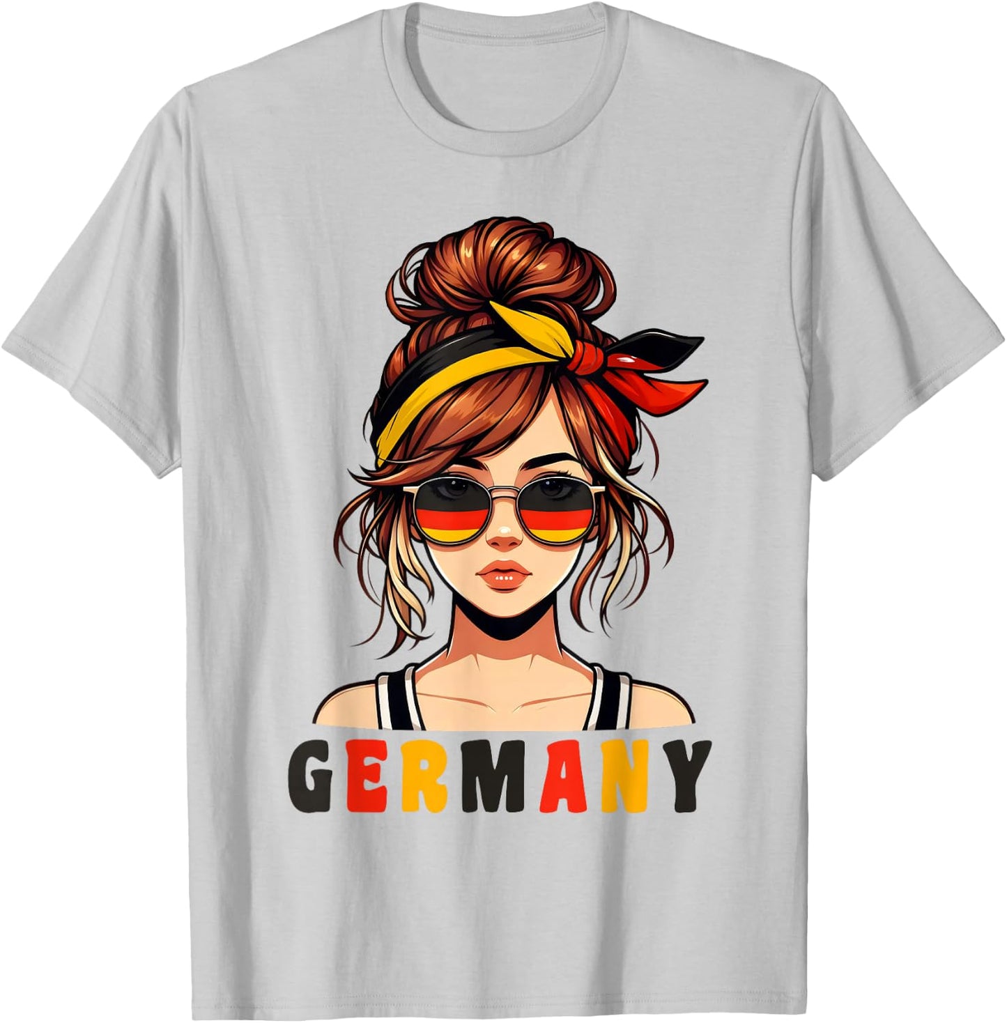 Deutschland Damen Frau Deutsch Deutsches Mädchen Damen Mädchen T-Shirt - T-Shirt | Ash
