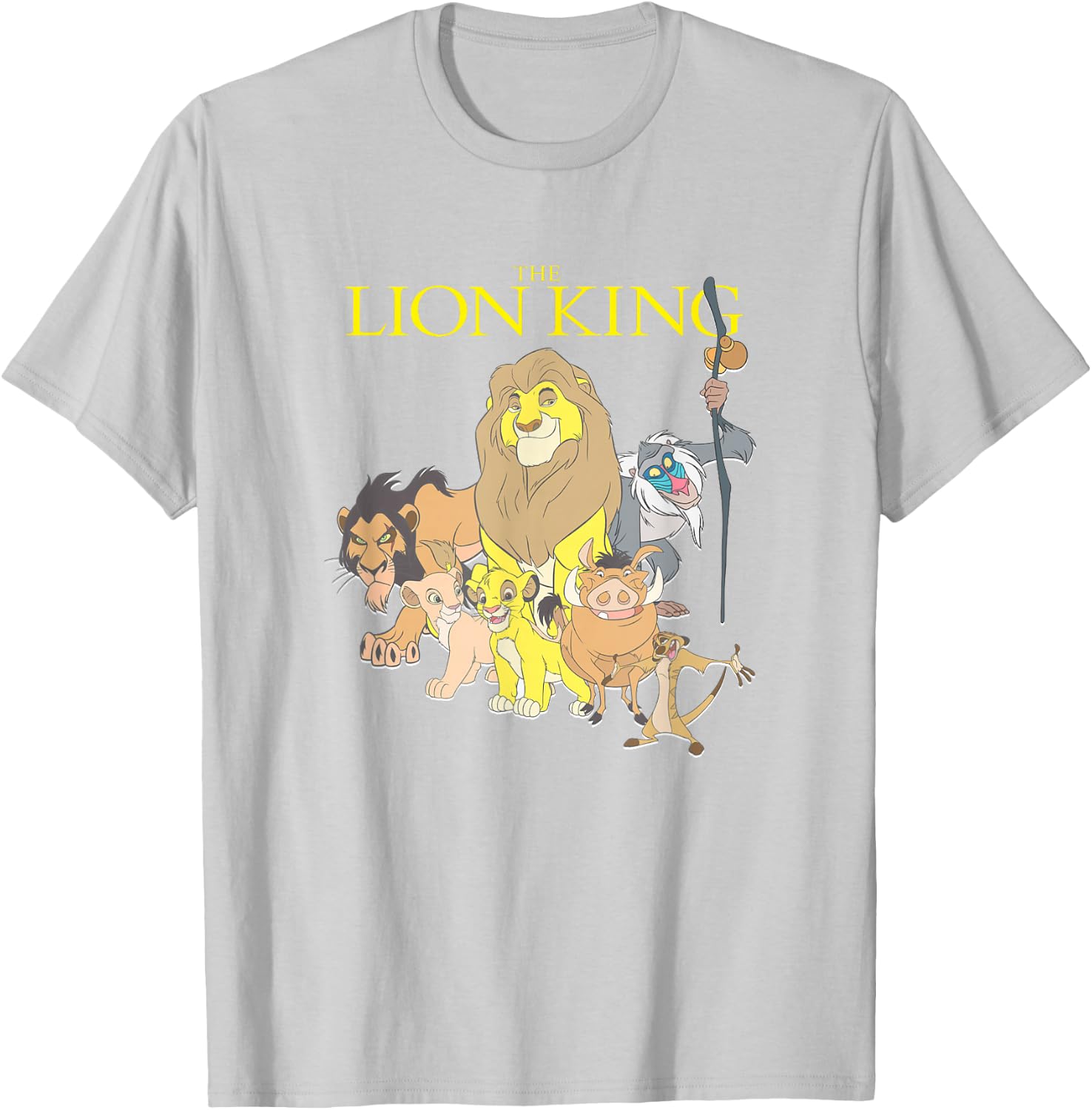 Disney The Lion King Main Characters Group Shot Chest Poster T-Shirt - T-Shirt | Ash